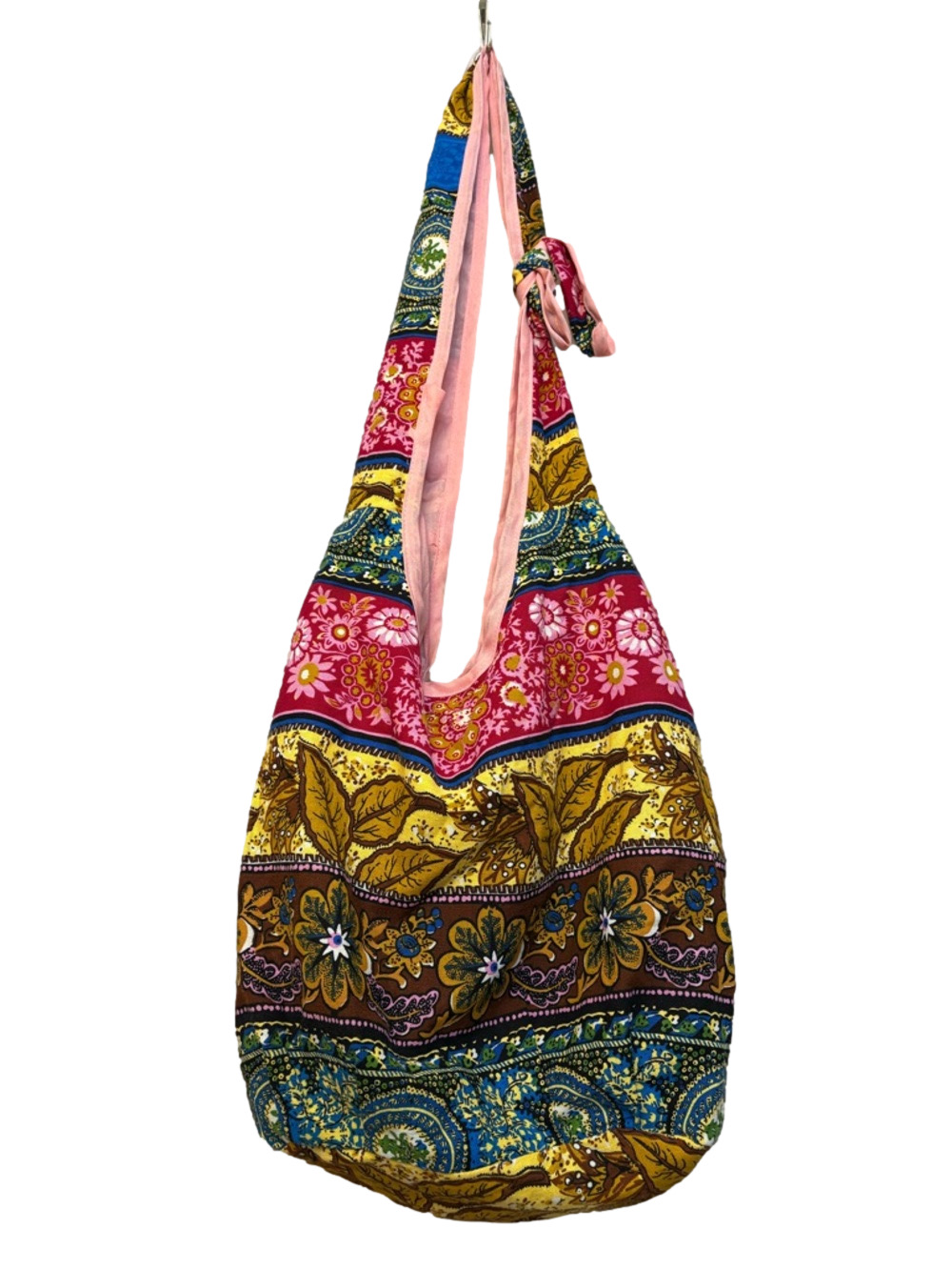 🦋2 For $50🦋Boho Floral Patchwork Sling Bag in Pink, Yellow & Blue
